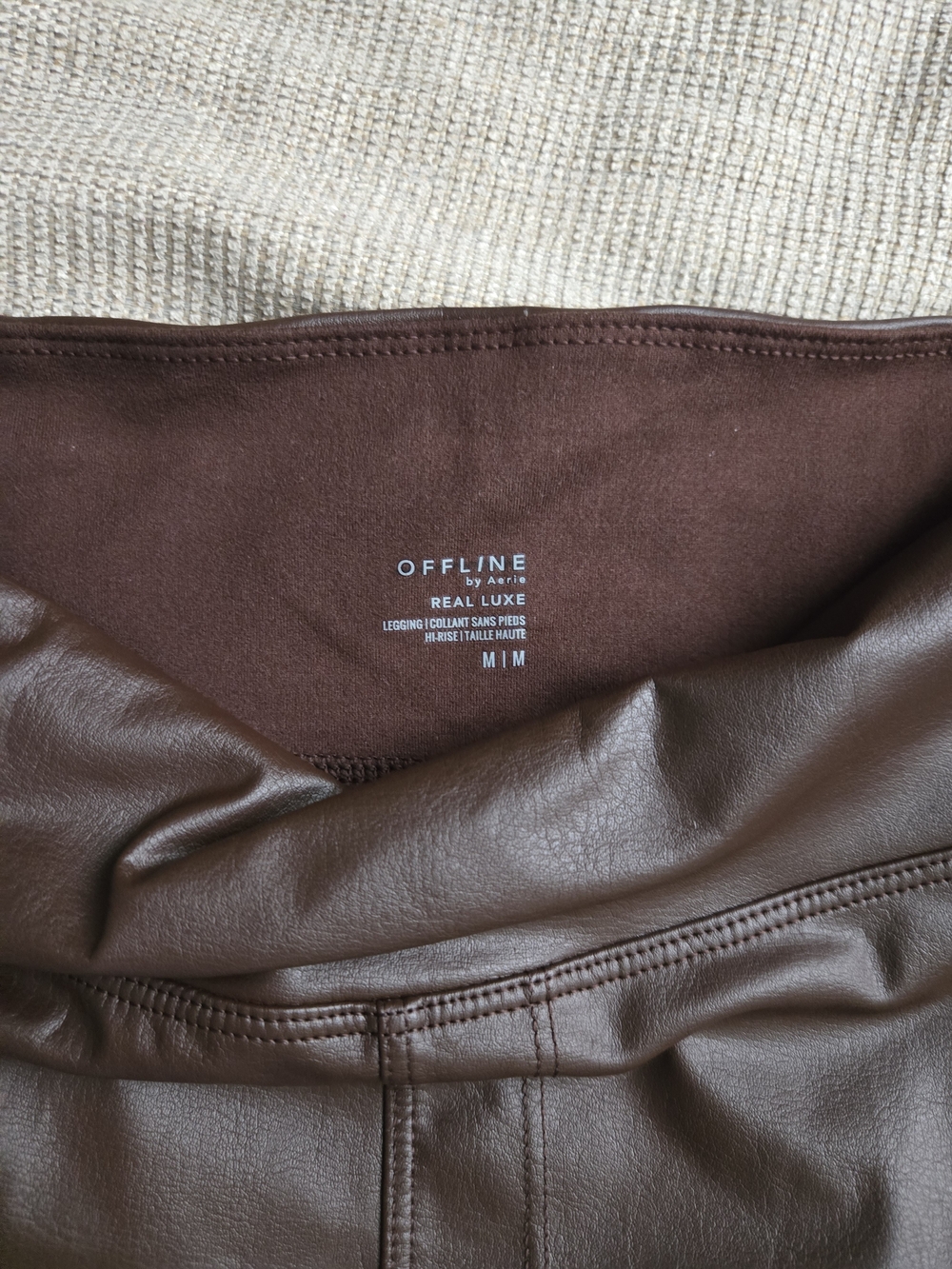 High-Waist Faux Leather Leggings in Dark Brown - Picture 3 of 4